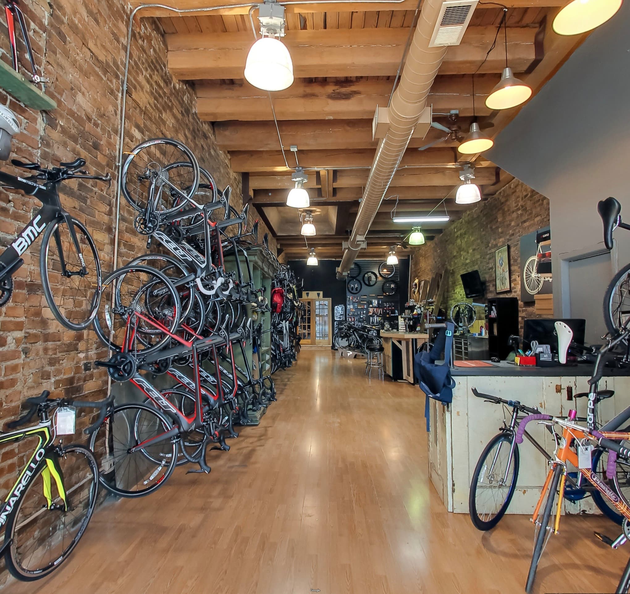 Interior of a bike shop